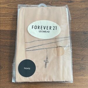 Forever 21 nude tights with black rosary anklet detail, from early 2010’s NWT